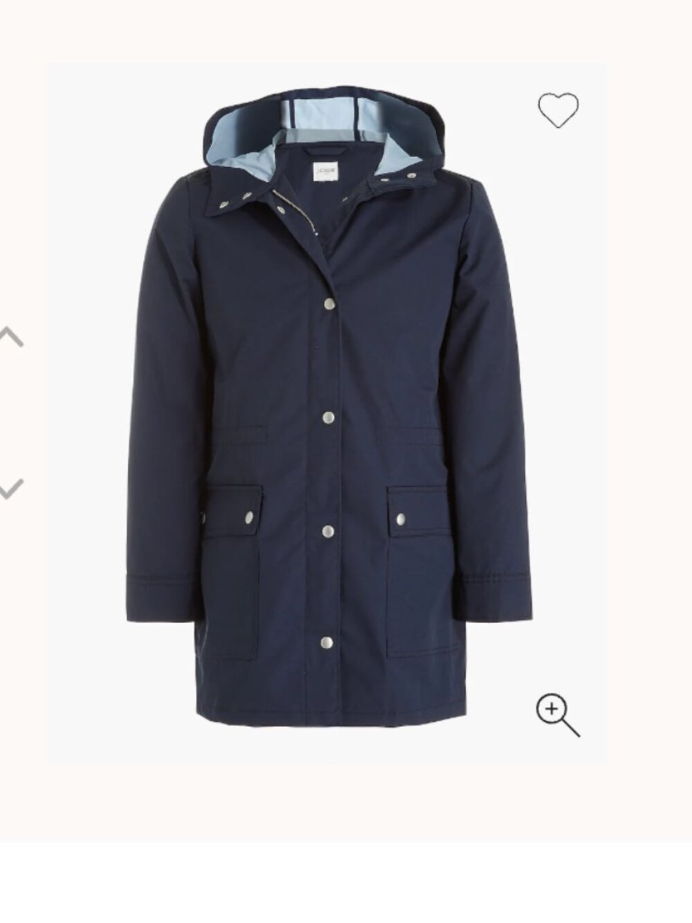 NWOT J. Crew Black Rain Jacket